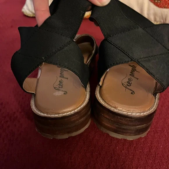 Free People Black Leather Sandals - Picture 3 of 6